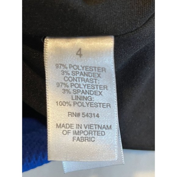 Bisou Bisou Michele Bohbot Womens Bodycon Dress Back Zip Blue Black Size 4 - Picture 7 of 8